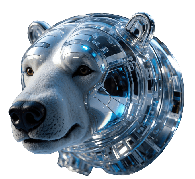 KI-generierter Technologie-Eisbär